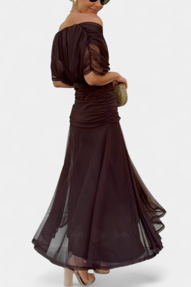 Robe de Soirée Longue Épaules Dénudées Chic pour Femme 6