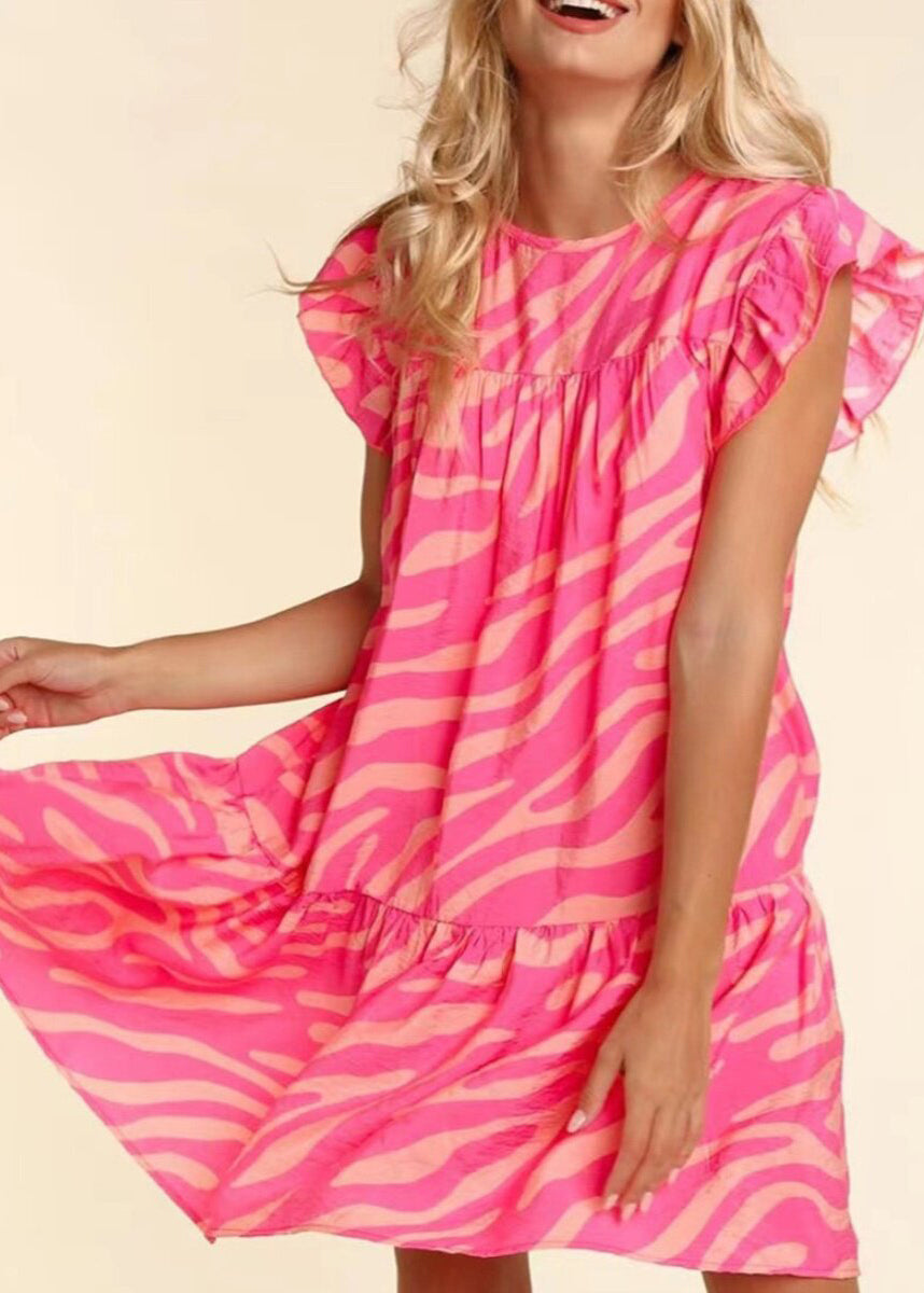 Robe de jour ajustée à volants pour femme 1