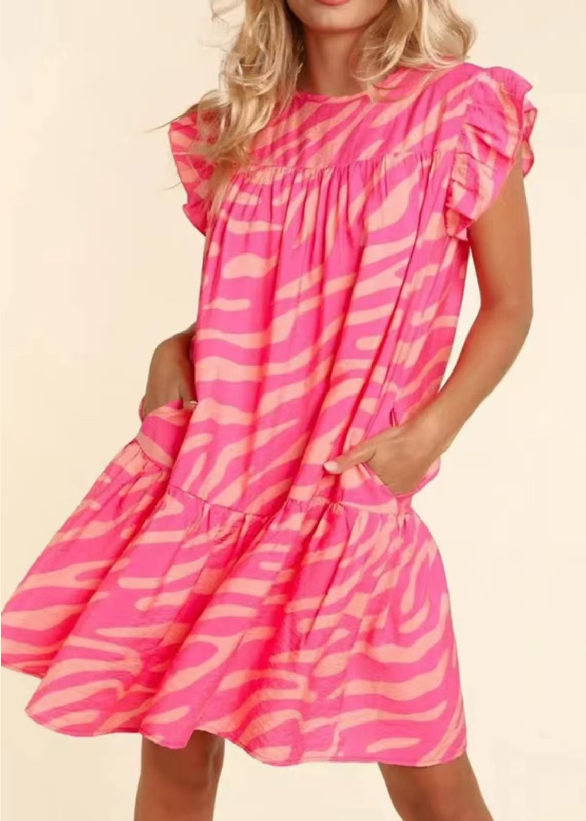 Robe de jour ajustée à volants pour femme 3