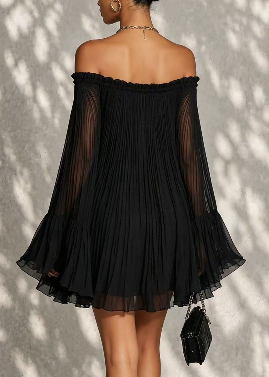 Robe de jour femme style bohème à épaules dénudées 2
