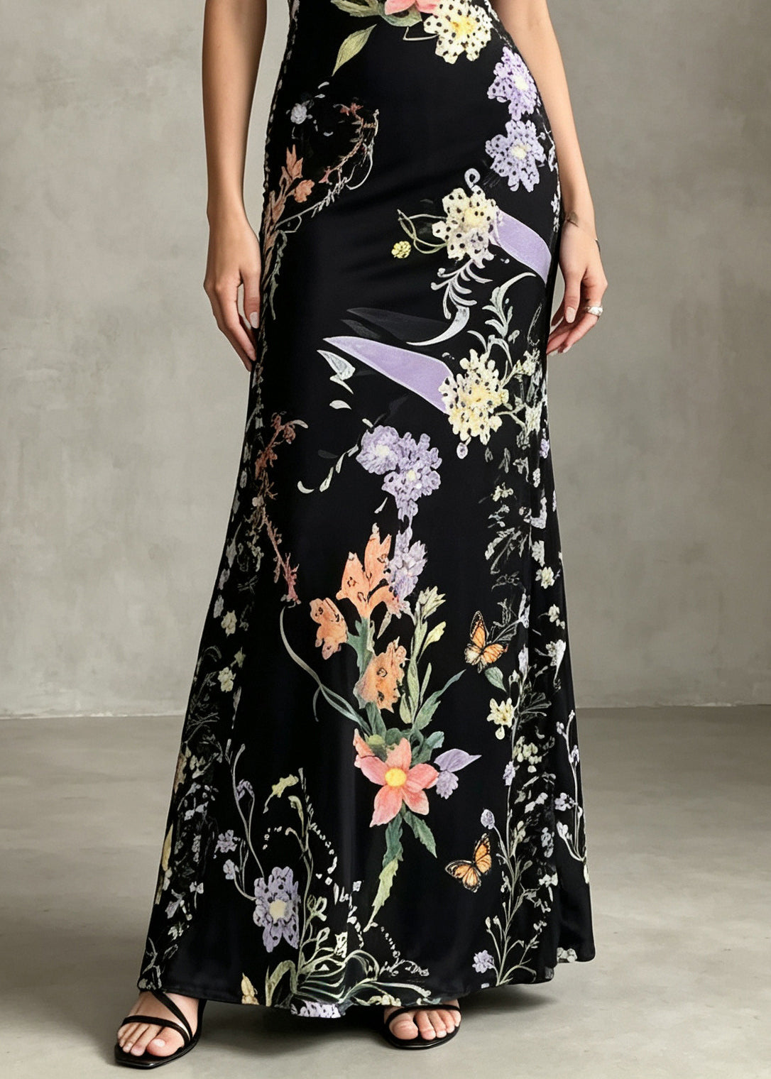 Robe de soirée femme col en V imprimée style velours été 3