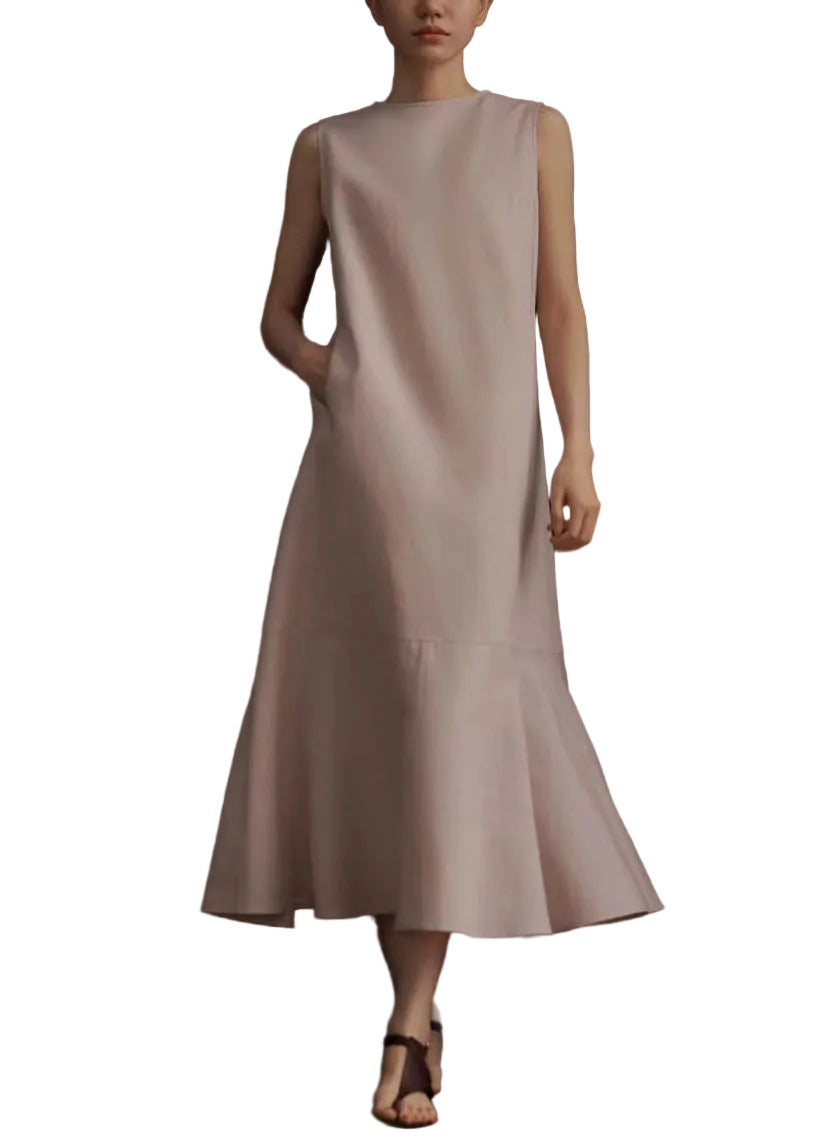 Robe de soirée femme col rond sans manches style moderne 0