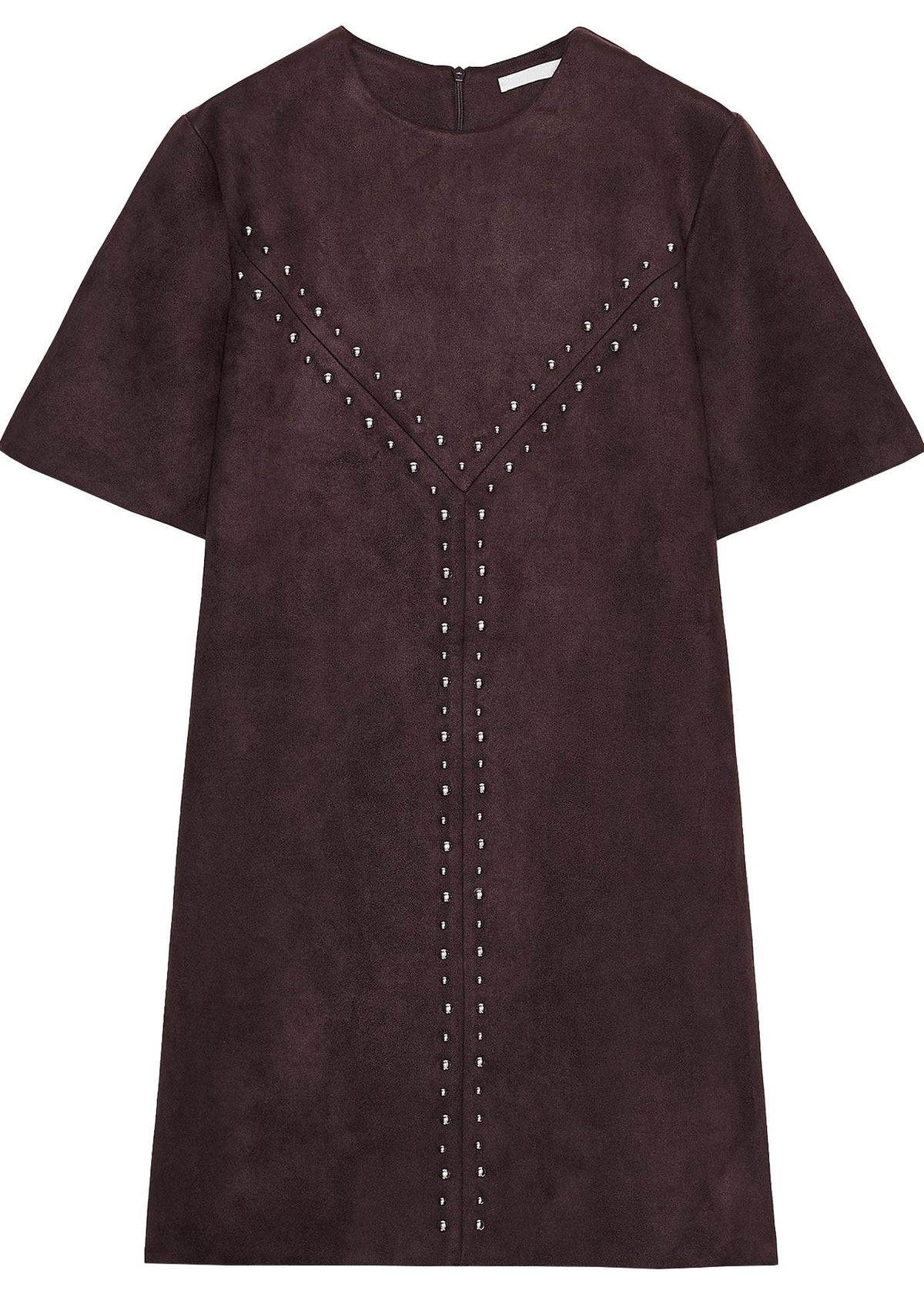 Robe droite à manches courtes avec rivets pour femme 3