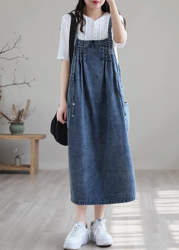 Robe en Denim à Bretelles Spaghetti pour Femmes Grande Taille 1