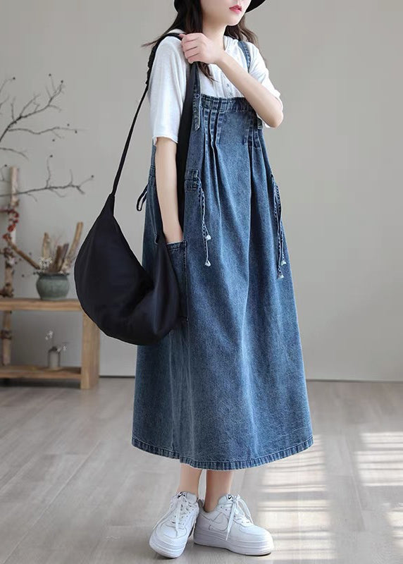 Robe en Denim à Bretelles Spaghetti pour Femmes Grande Taille 2