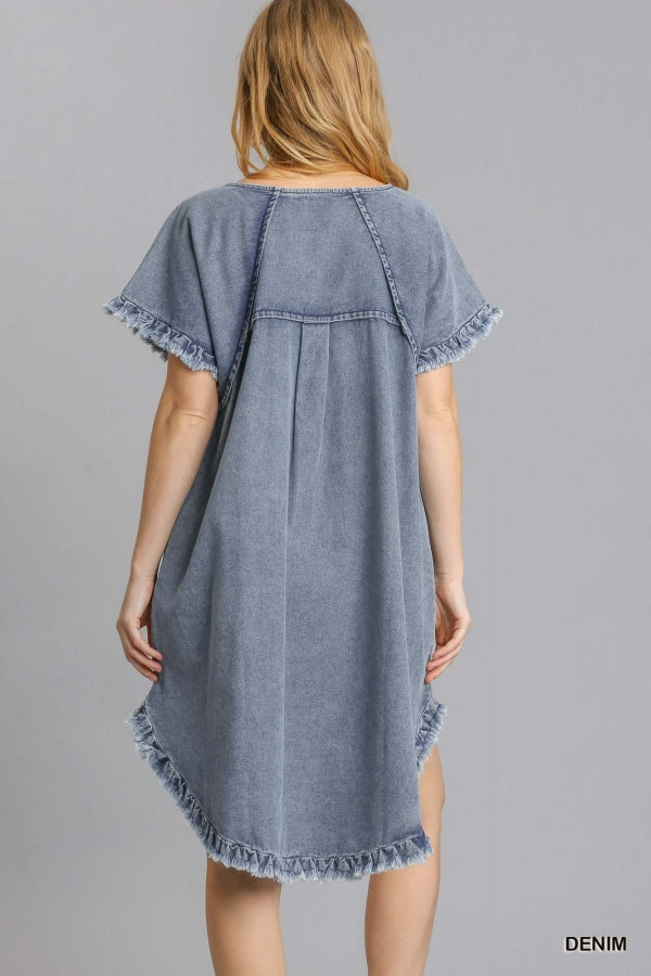 Robe en Jean à Poches avec Franges 2