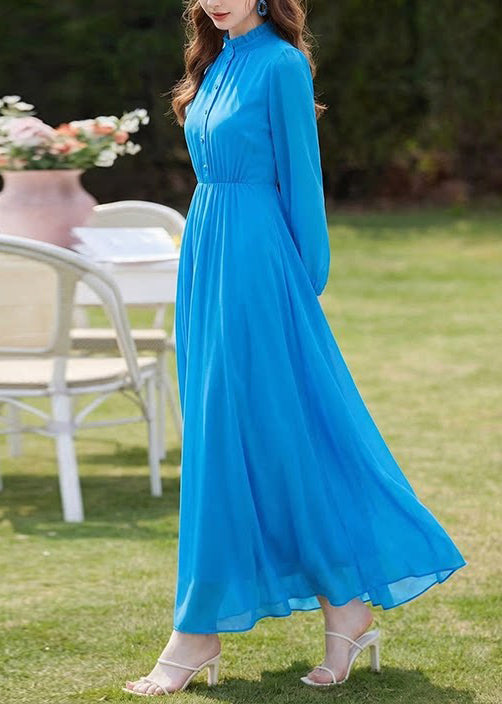 Robe femme à volants manches longues style patchwork 2