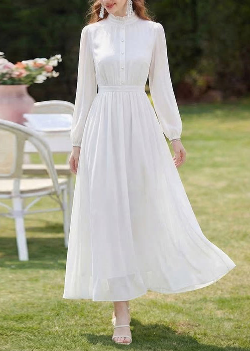 Robe femme à volants manches longues style patchwork 3