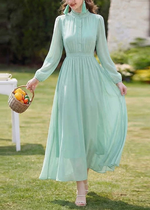 Robe femme à volants manches longues style patchwork 4