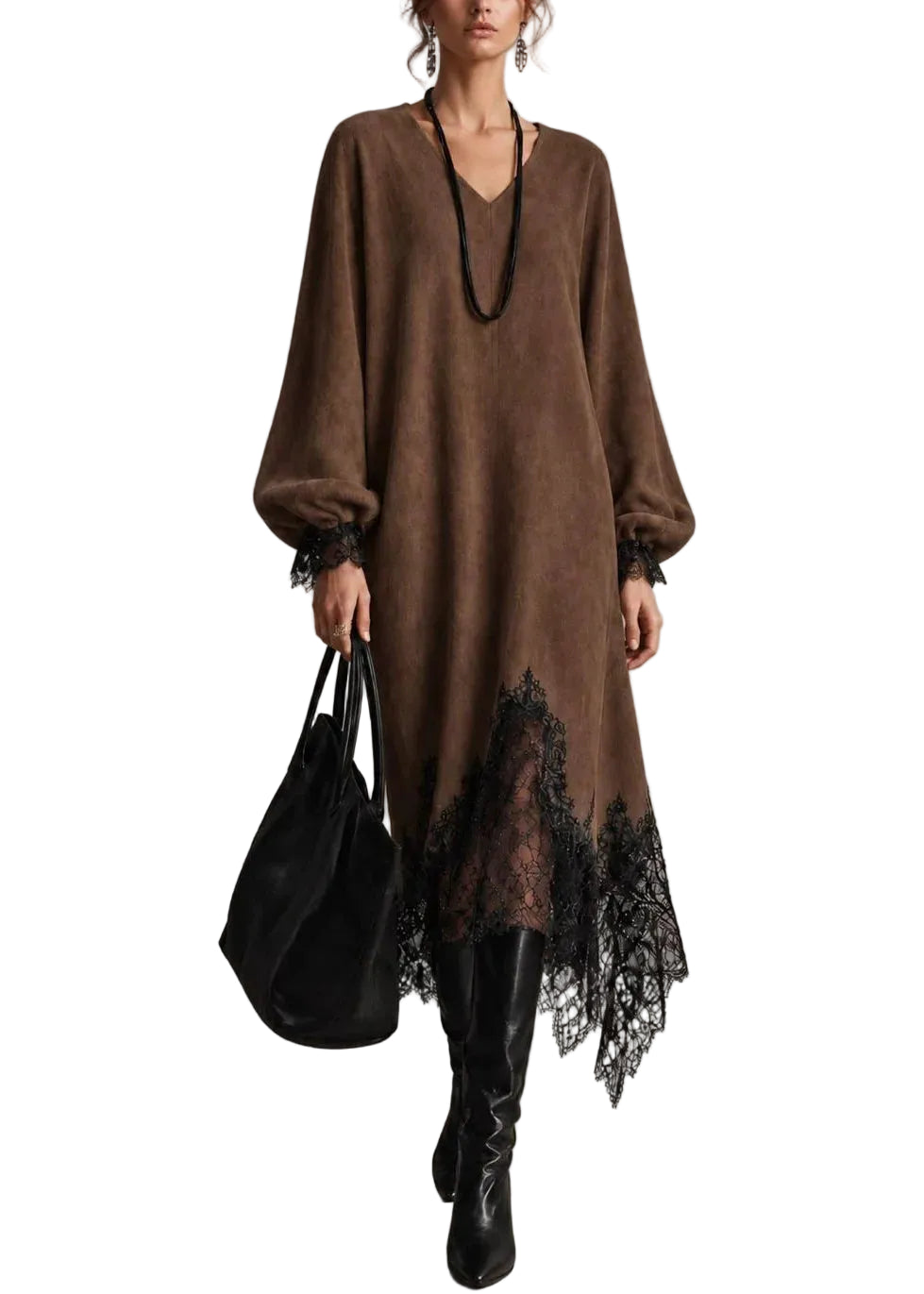 Robe femme asymétrique patchwork automne 0