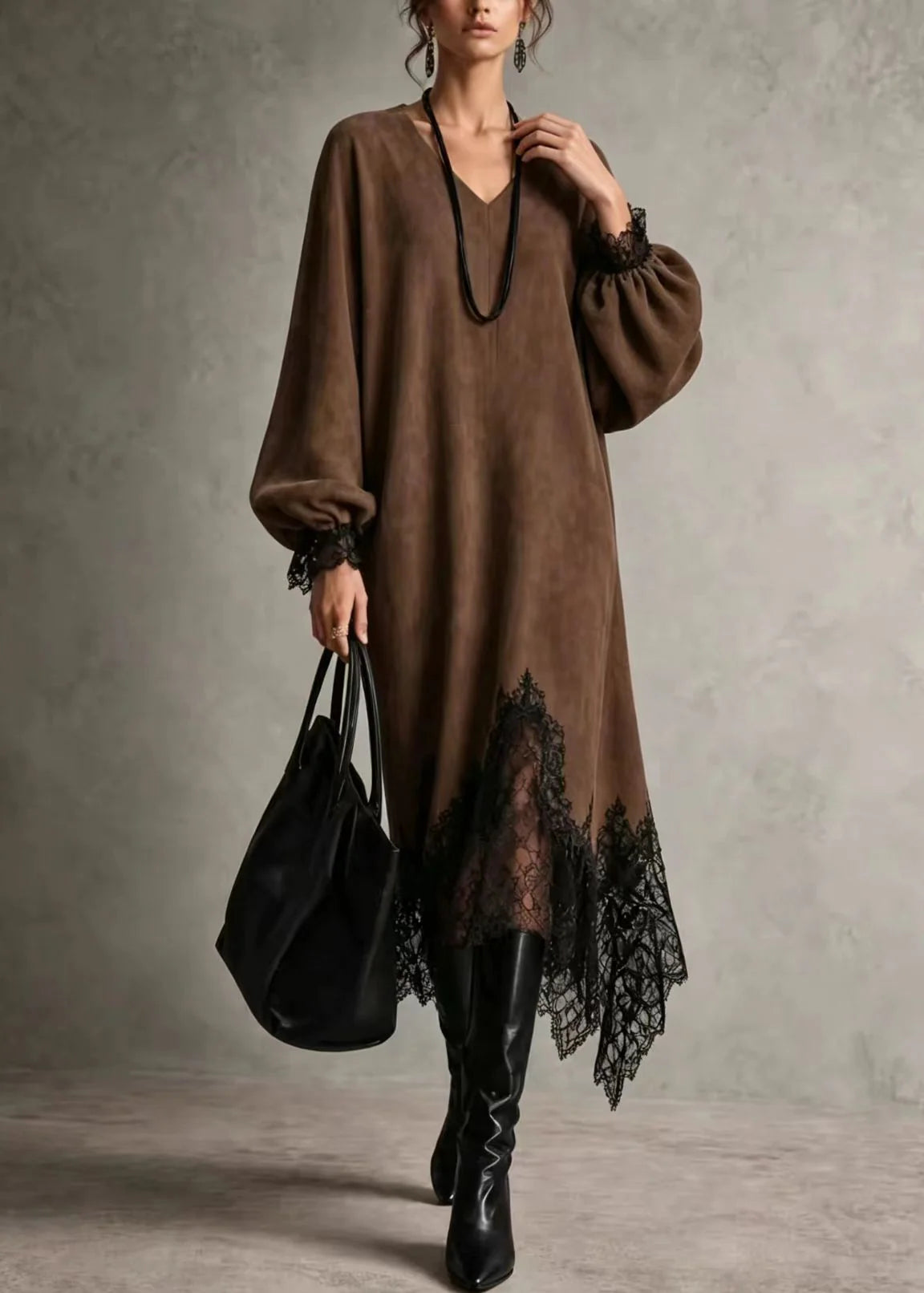 Robe femme asymétrique patchwork automne 1