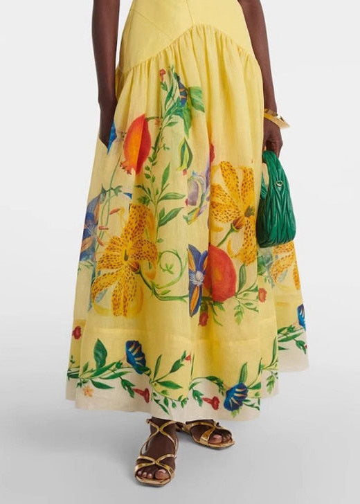 Robe femme sans manches col en V imprimée style vacances 3