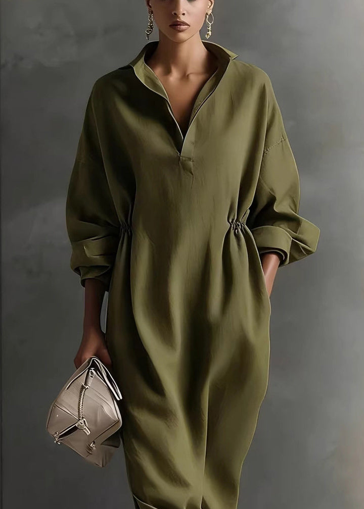 Robe longue ample à col Claudine pour femme 1