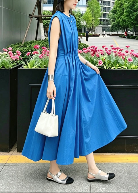 Robe longue ample sans manches col rond pour femme 4