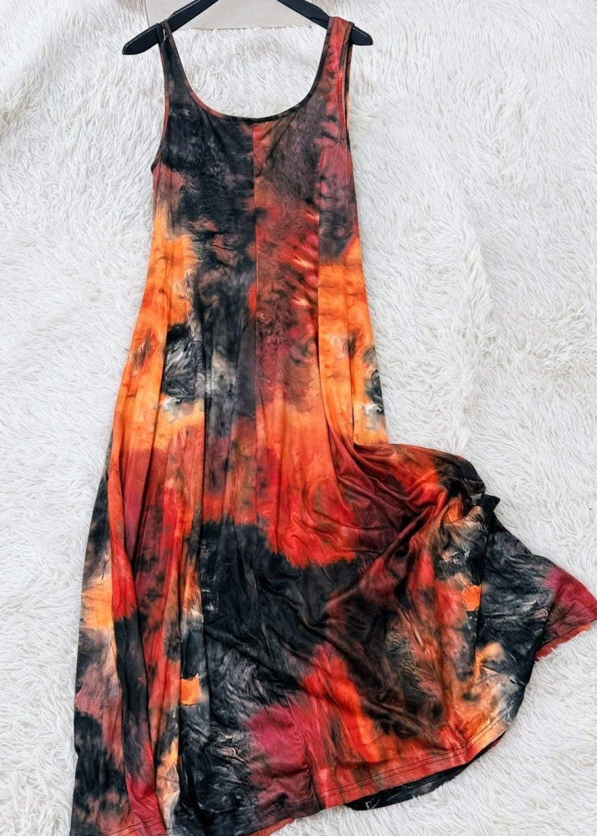 Robe longue de plage femme à bretelles spaghetti et col en U 3