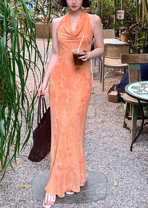 Robe longue femme à épaules dénudées style estival 1
