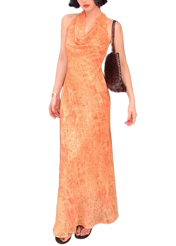 Robe longue femme à épaules dénudées style estival 2