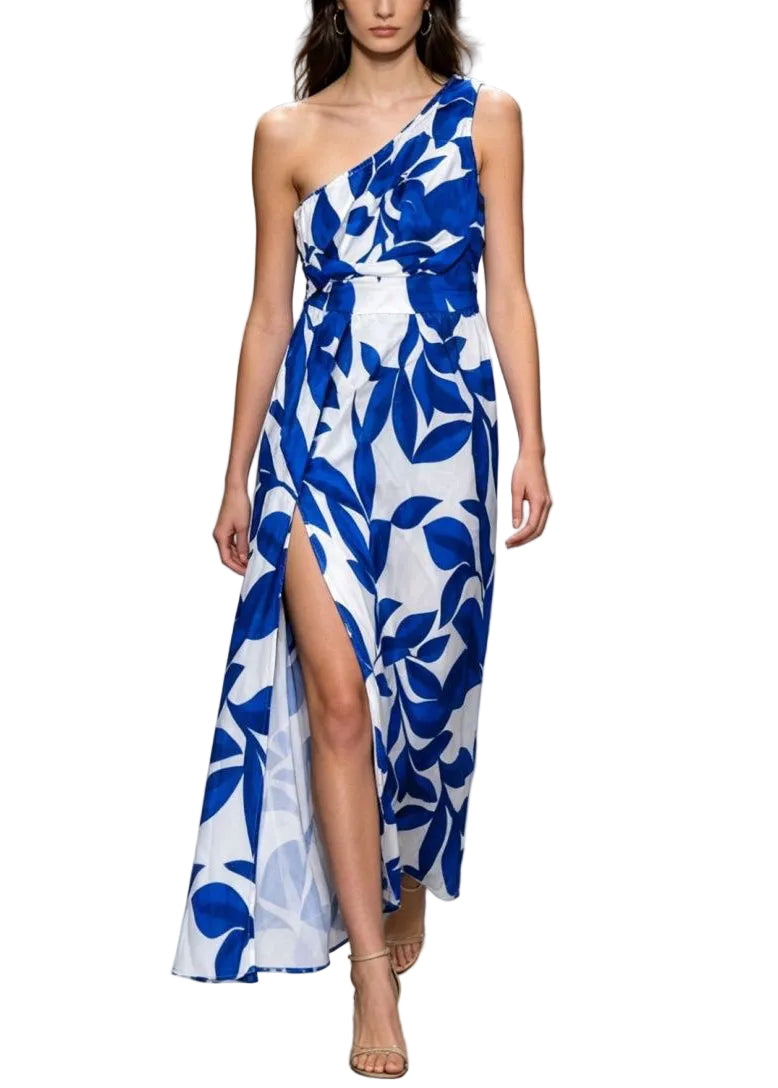 Robe longue femme à une épaule sans manches 0