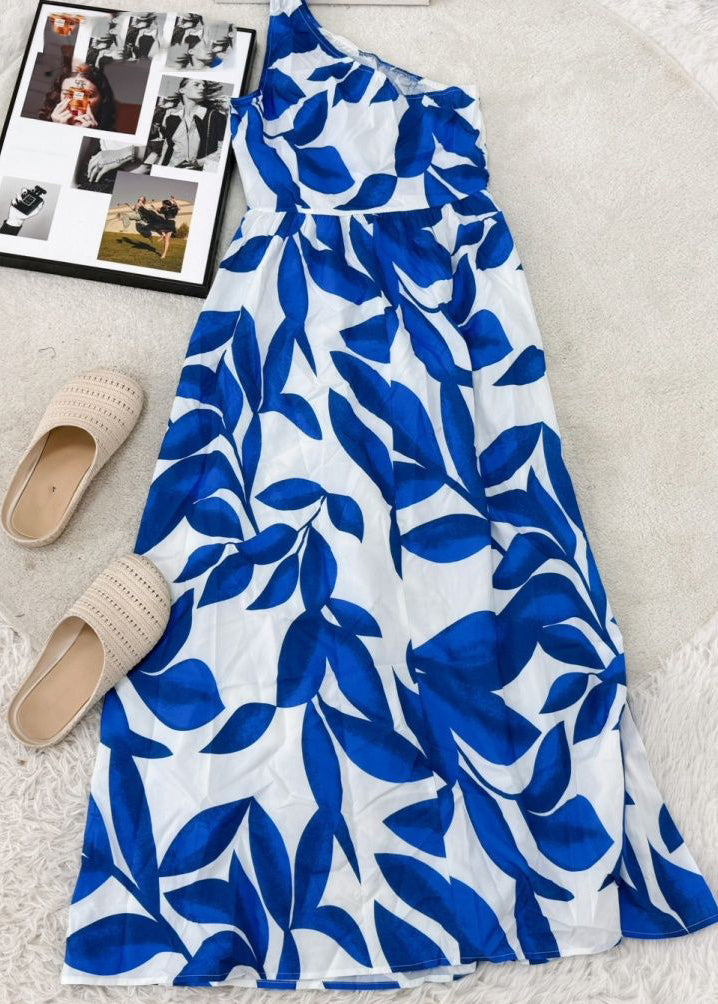 Robe longue femme à une épaule sans manches 3