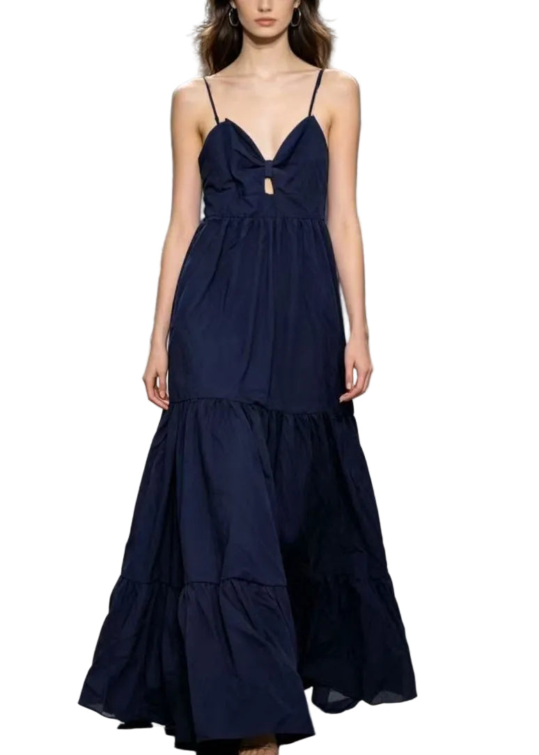 Robe longue femme ajustée sans manches patchwork 0