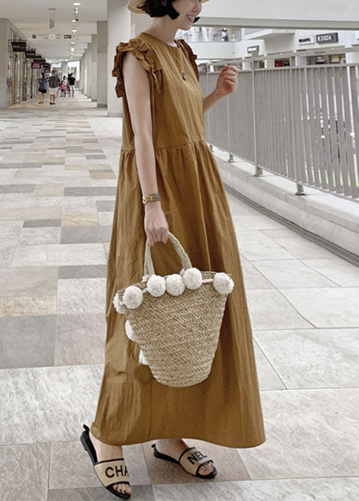 Robe longue femme bordure festonnée style estival 1