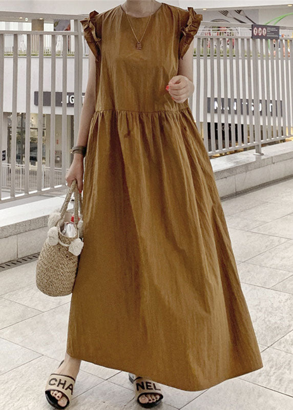 Robe longue femme bordure festonnée style estival 3