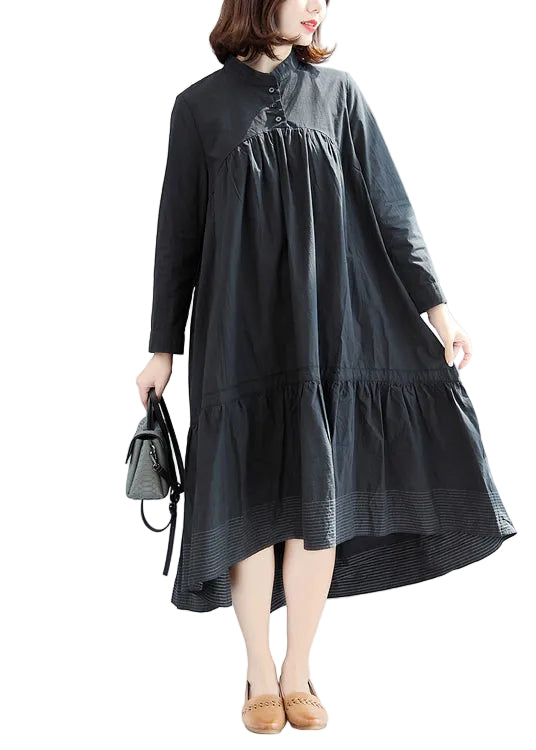 Robe longue femme décontractée oversize à ourlet papillon 0