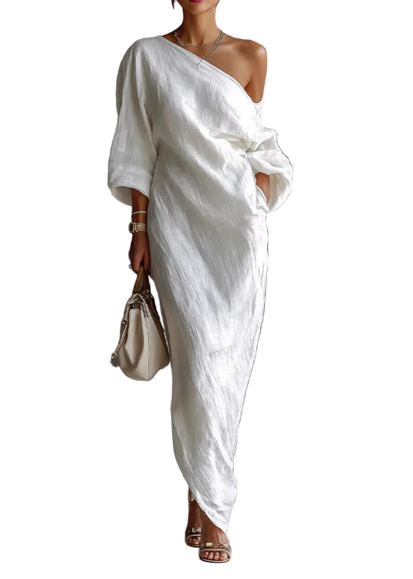 Robe longue femme design asymétrique printemps 0