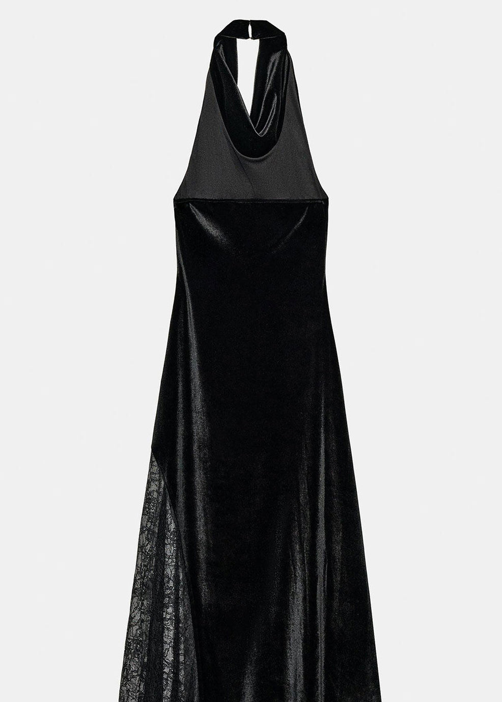 Robe longue femme dos nu sans manches style velours 3