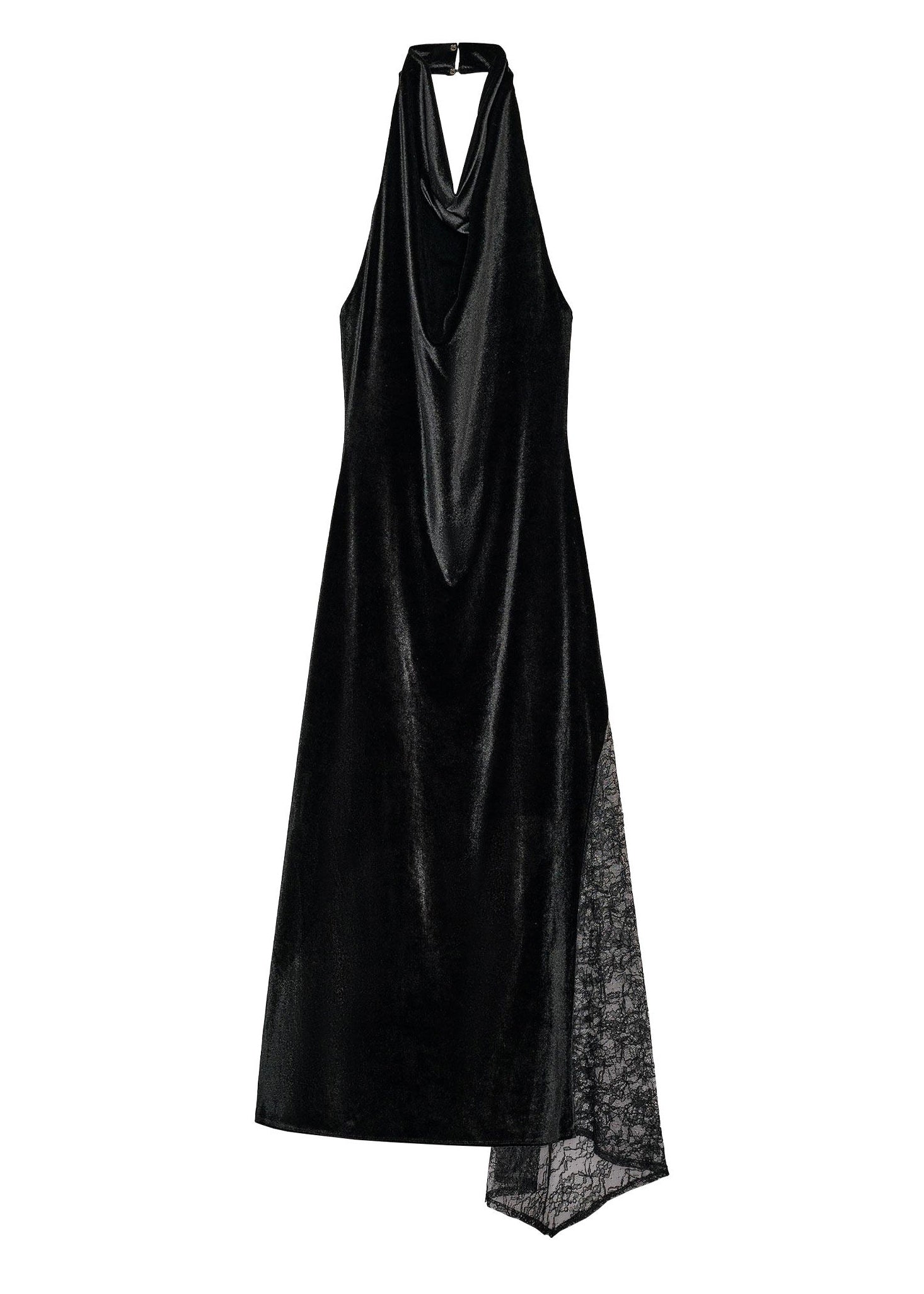 Robe longue femme dos nu sans manches style velours 4