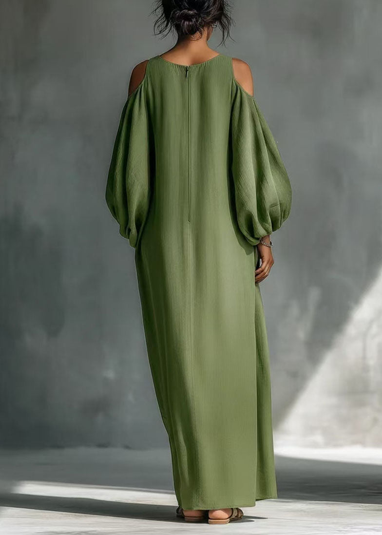 Robe longue femme épaules dénudées manches longues 2