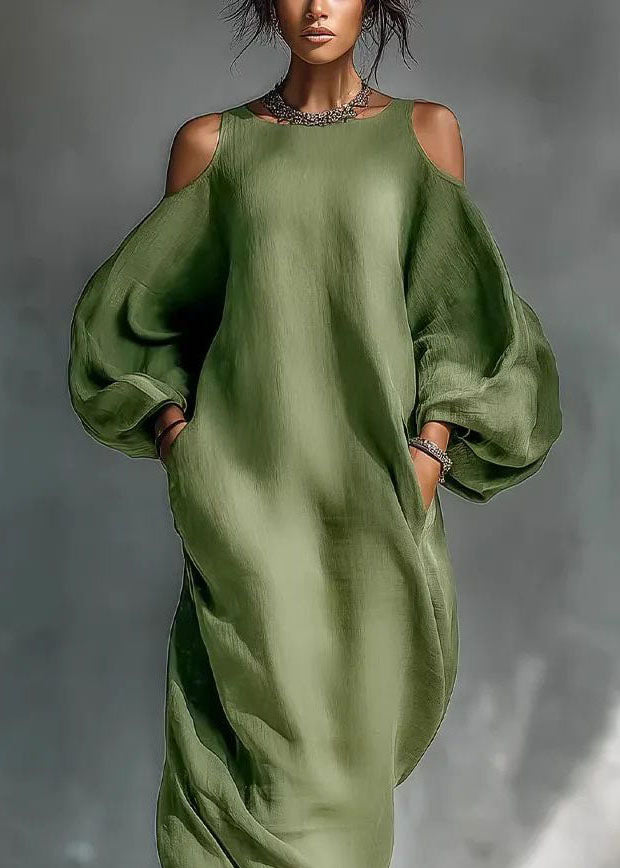 Robe longue femme épaules dénudées manches longues 3