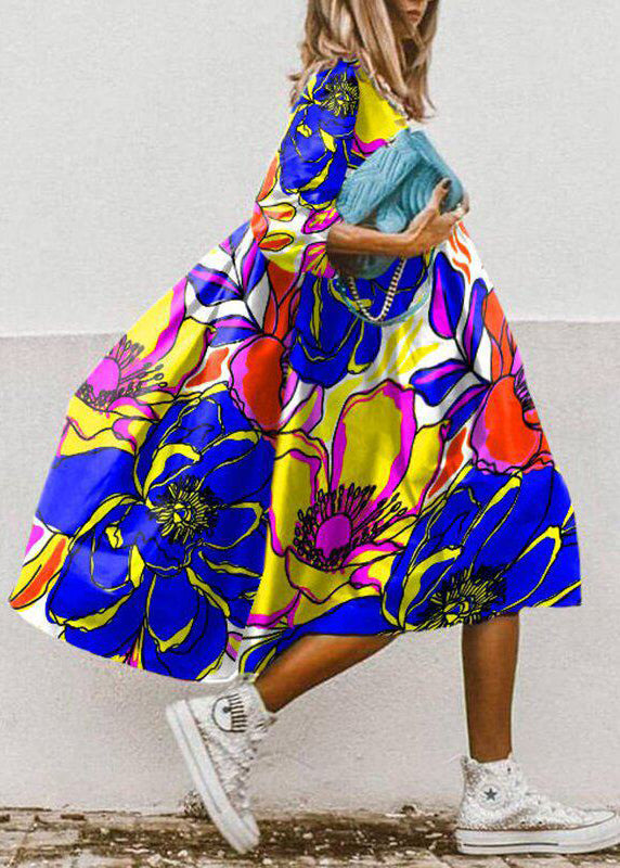 Robe longue femme imprimée oversize à ourlet large 2