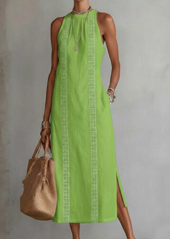 Robe longue femme ouverte sur le côté imprimée 3