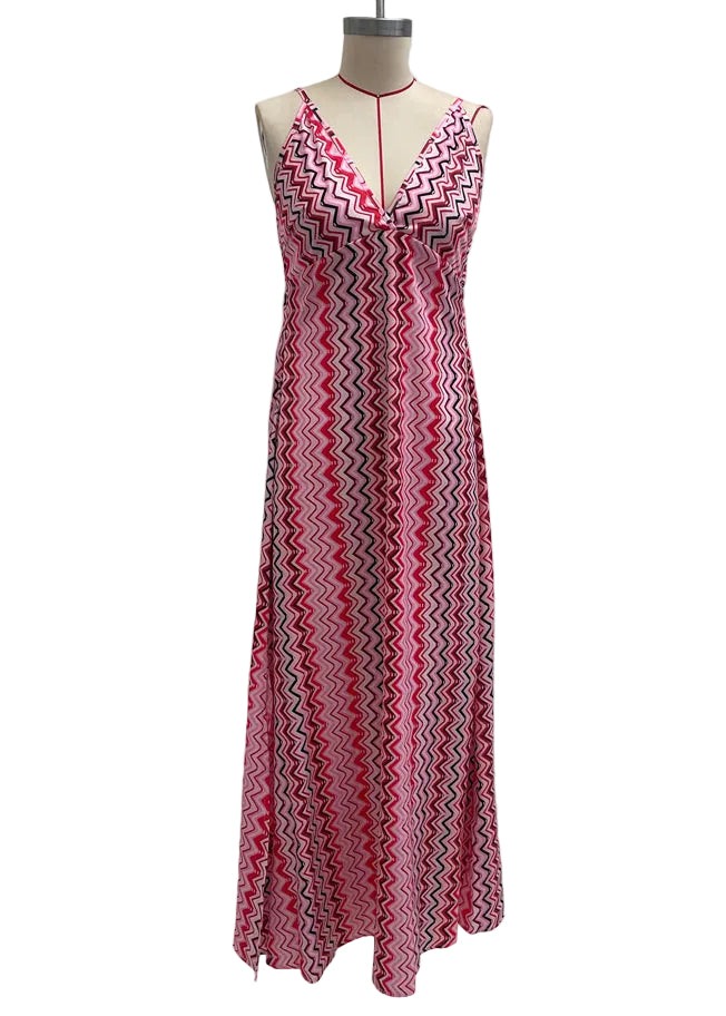 Robe longue femme style bohème à bretelles fines 3