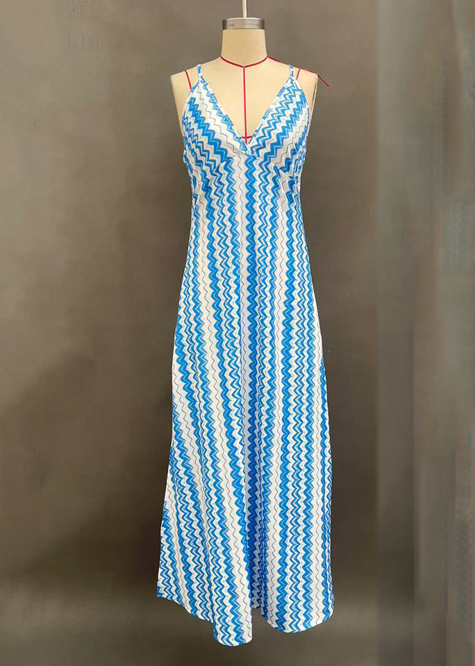 Robe longue femme style bohème à bretelles fines 4