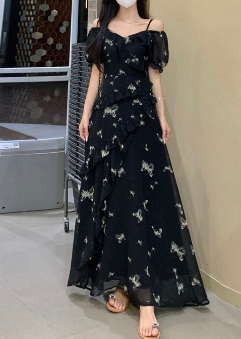 Robe longue femme style bohème à volants 3