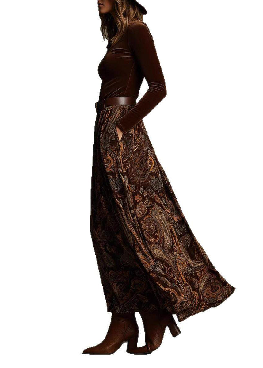 Robe longue femme style deux pièces coupe ajustée automne 4
