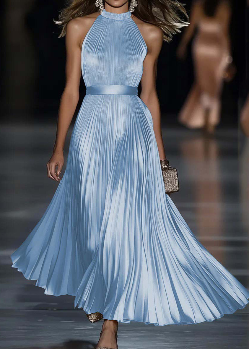 Robe longue femme tunique épaules dénudées sans manches 1