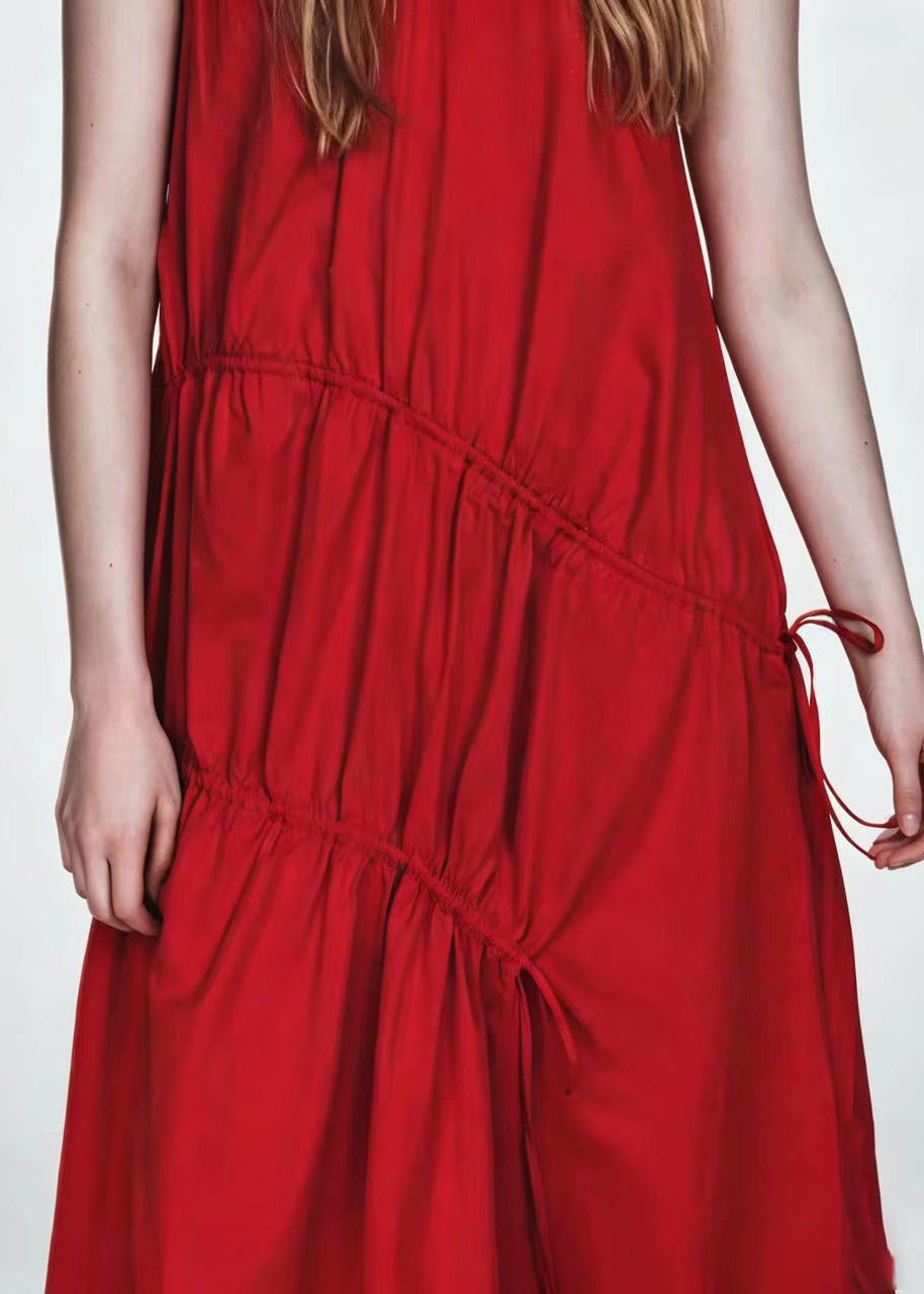Robe longue pour femme avec cordon de serrage style froissé 2