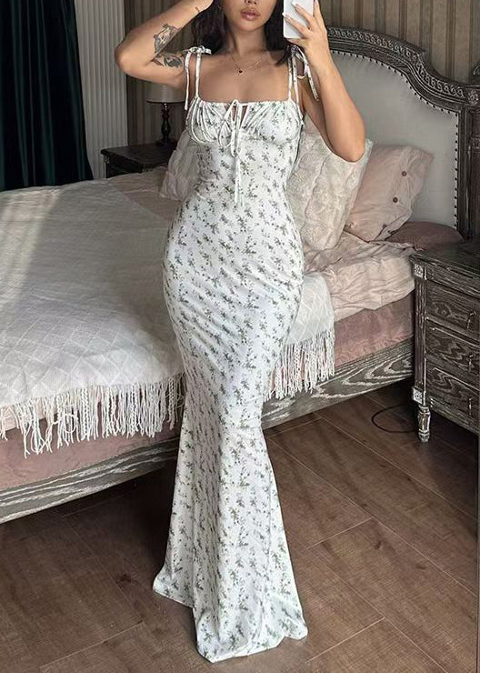 Robe longue pour femmes à lacets coupe cintrée été 2