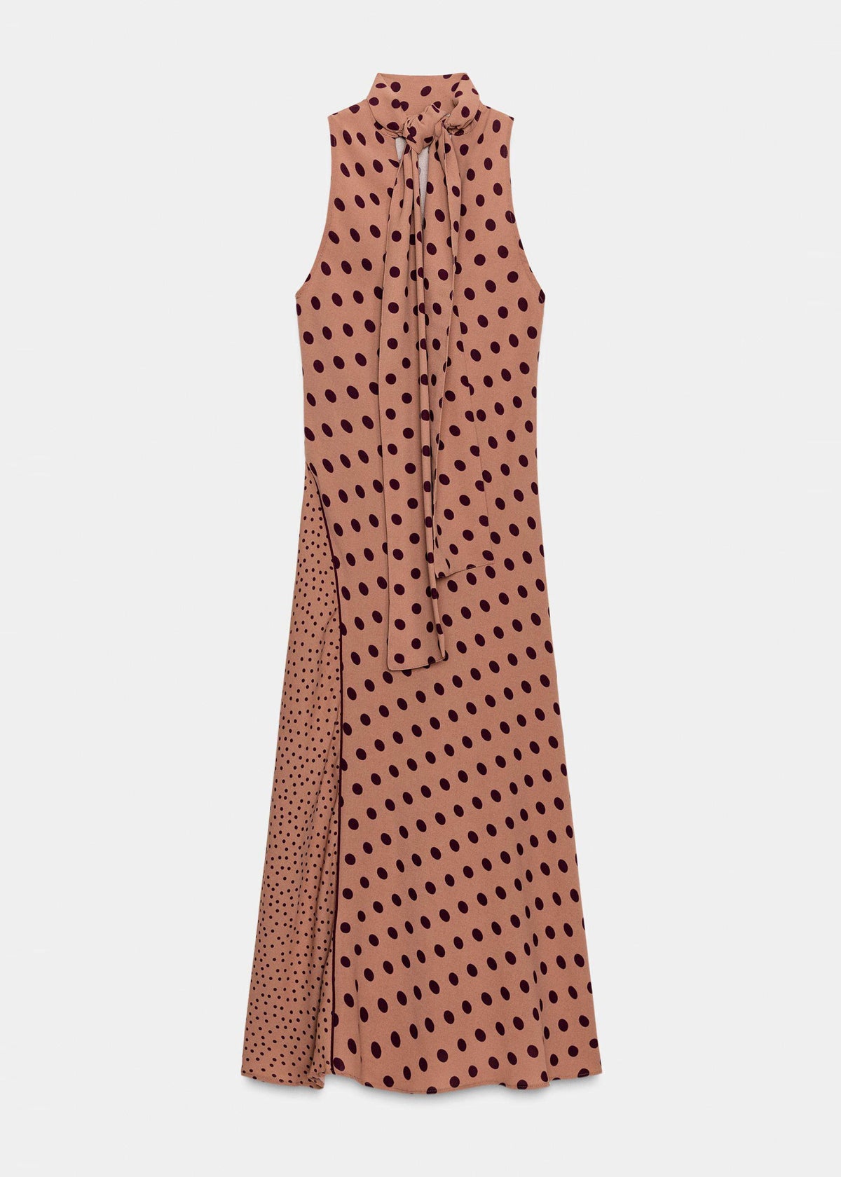 Robe longue sans manches à col roulé pour femme style patchwork 4