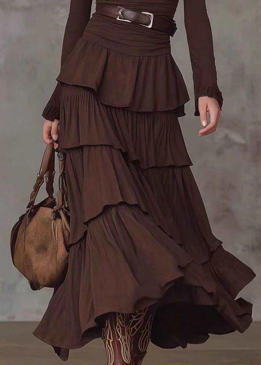 Robe longue superposée à col en V manches longues pour femme 4