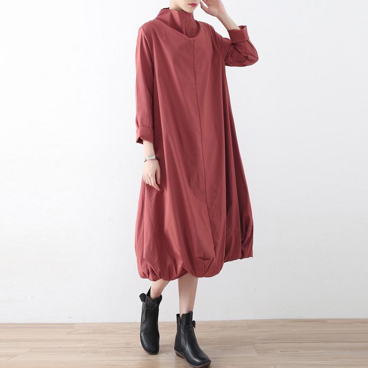 Robe maxi automnale oversize à col montant pour femme 1