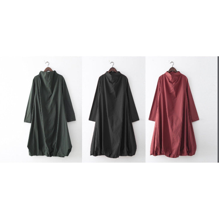Robe maxi automnale oversize à col montant pour femme 4
