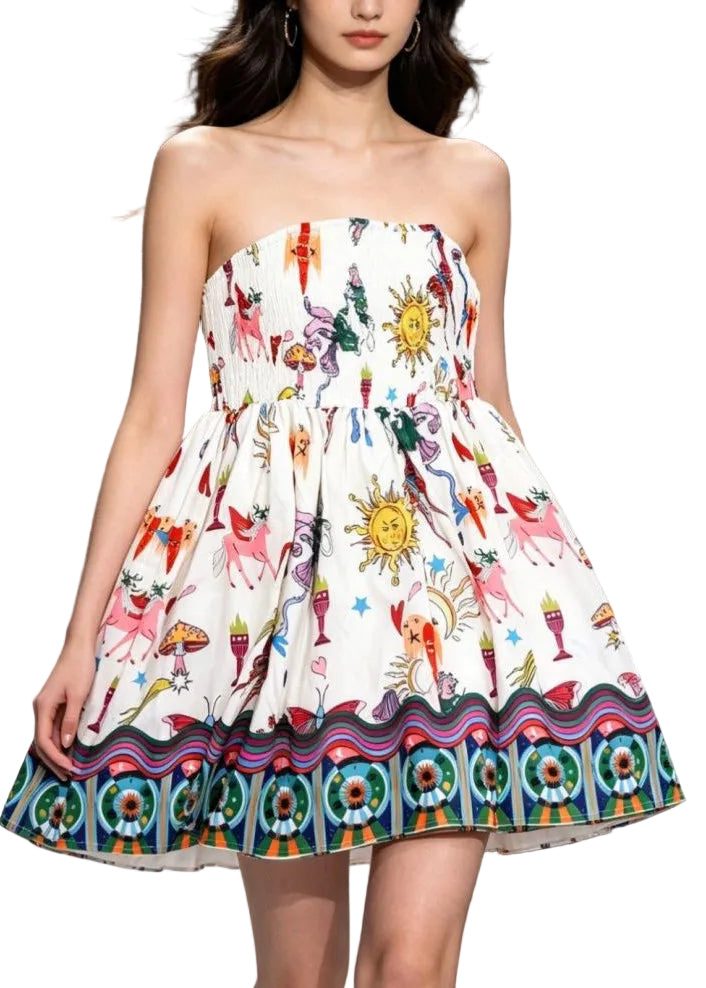 Robe mi-longue à épaules dénudées pour femme style froissé 0