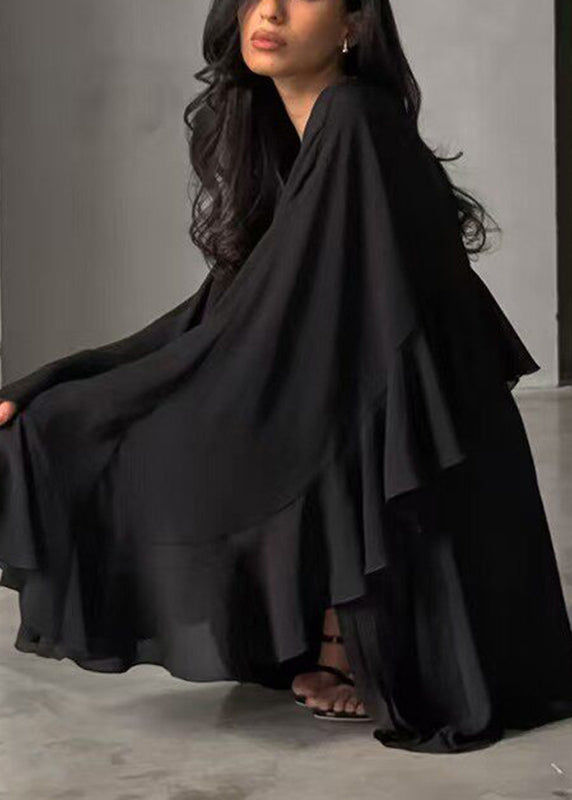Robe mi-longue à volants pour femme coupe ample 3