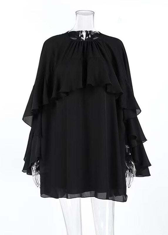 Robe mi-longue à volants pour femme coupe ample 4
