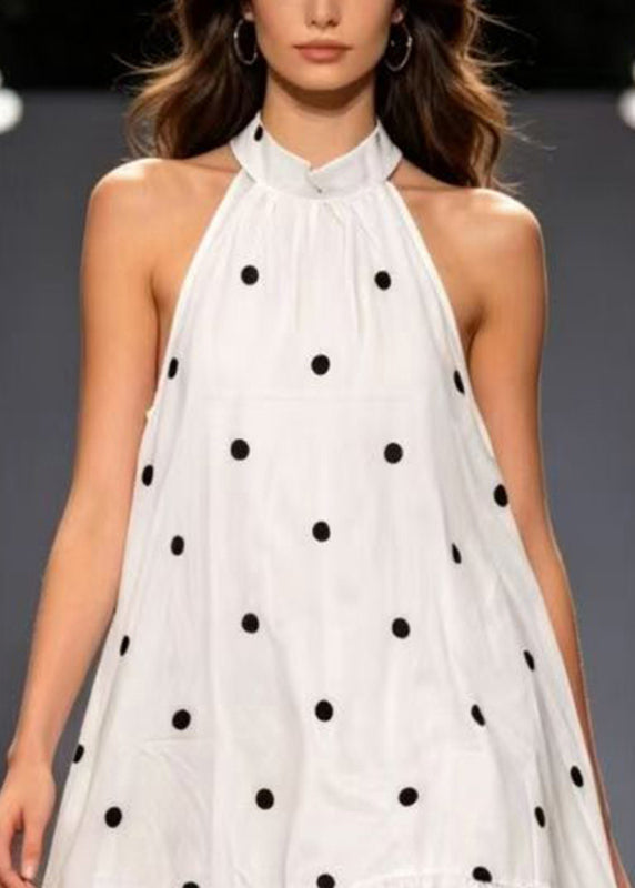Robe mi-longue à volants pour femme style patchwork col montant 2