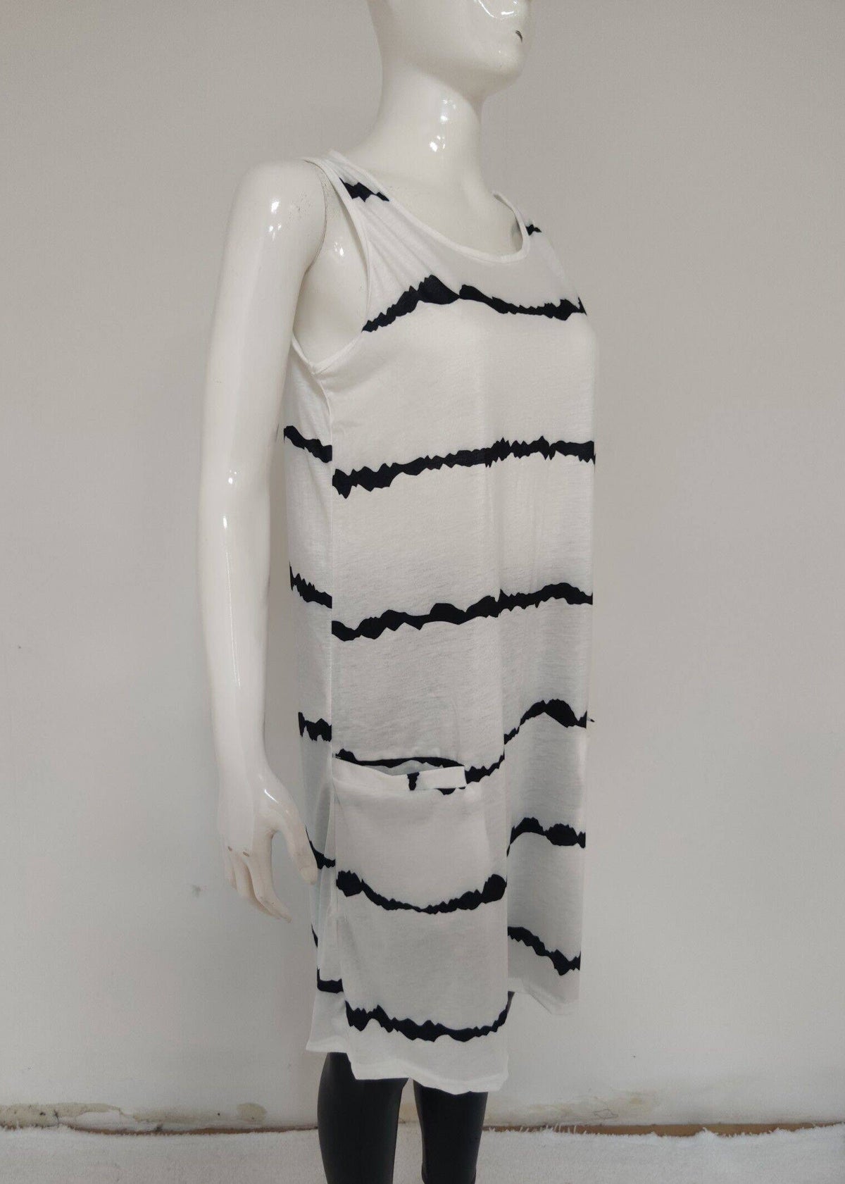 Robe mi-longue ample à rayures pour femme été 3